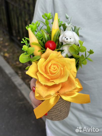 Букет на 1 сентября из мыла для учителя