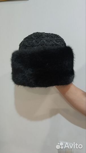 Шапка норковая 58 размер женская, шапка песец
