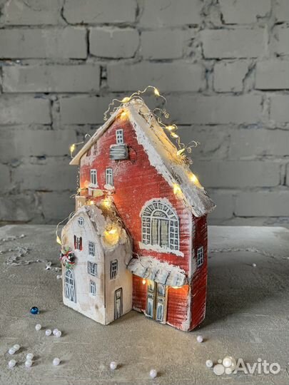 Зимние деревянные домики. Домики с подсветкой