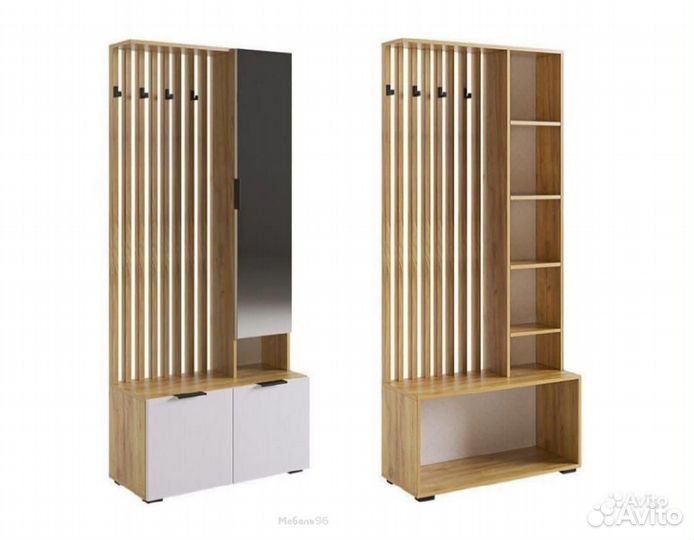 Прихожая Бери дуб крафт золотой/белое дерево