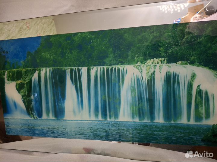 Картина зеркало водопад стекло аквариум