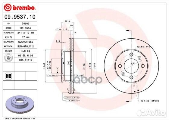 Диск тормозной hyundai accent (LC) 00-06 передн