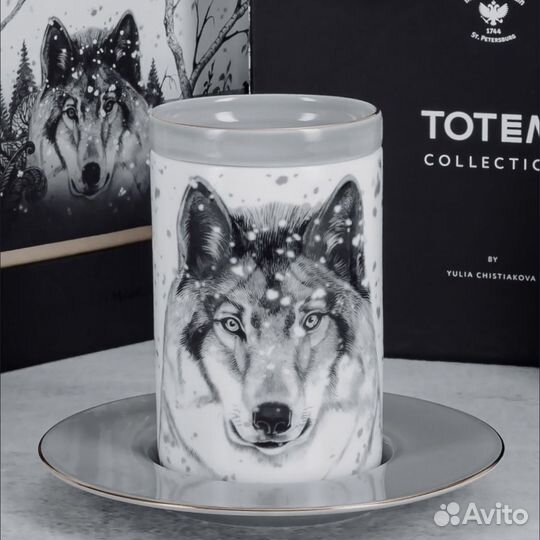 Кружка с блюдцем и крышкой 