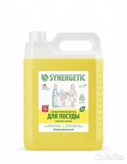 Гель для посуды Synergetic 5л