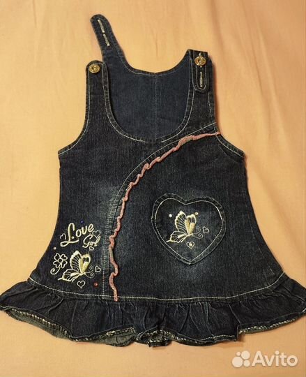 Джинсовый сарафан для девочки 92