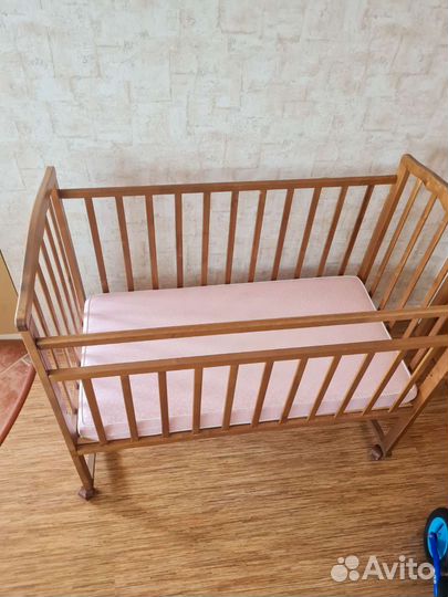 Детская кровать (люлька) с матрасом 120*60