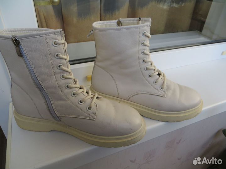Ботинки женские кожаные демисезонные белые 37 разм