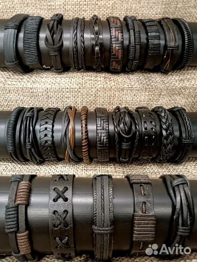 Кожаные браслеты унисекс