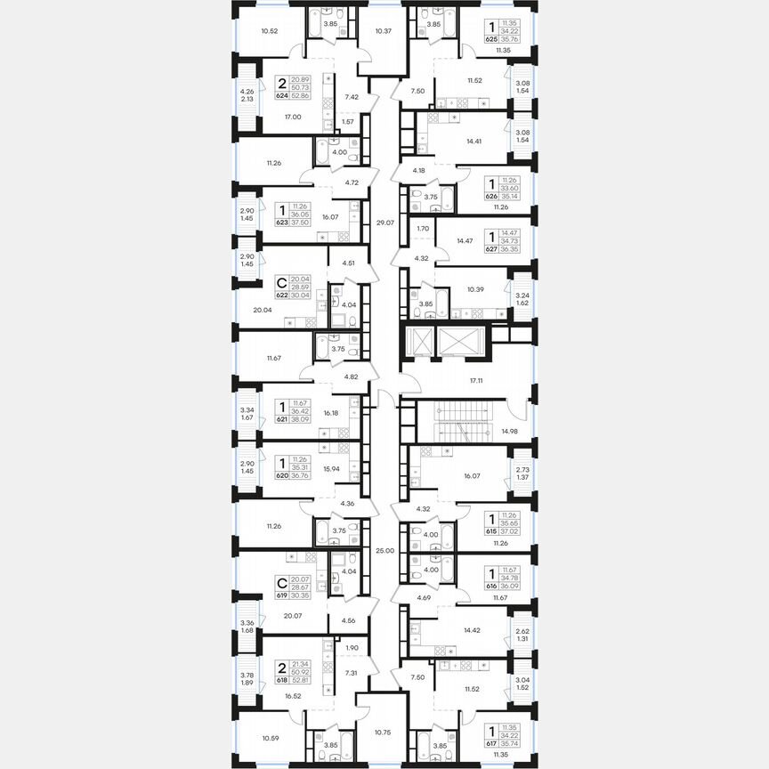 2-к. квартира, 52,8 м², 11/15 эт.