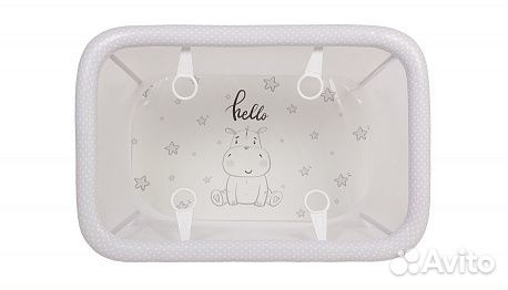 Манеж Polini kids Classic Бегемотик, серый