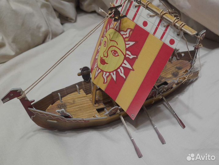Русская ладья из картона