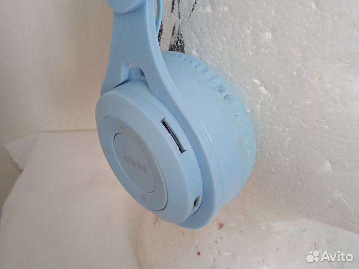 Bluetooth наушники (гарнитура), голубые