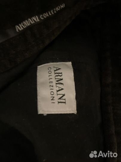 Бархатные мужские брюки Armani прямой силуэт