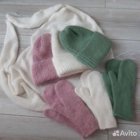 Шапка и Варежки из пуха норки