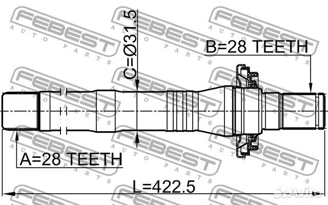 Febest 1212-sfcl Полуось правая