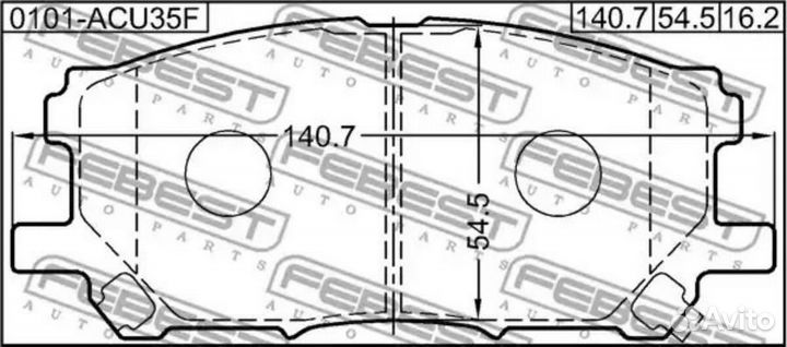 Febest 0101ACU35F колодки тормозные передние компл