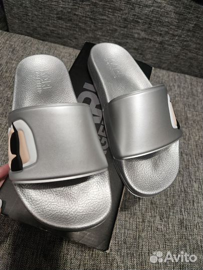 Шлепанцы Karl Lagerfeld 37 серебро, оригинал