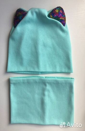 Комплект шапка и снуд детский весна