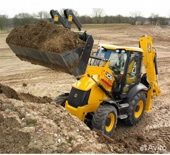 Аренда экскаватора погрузчика услуги трактора