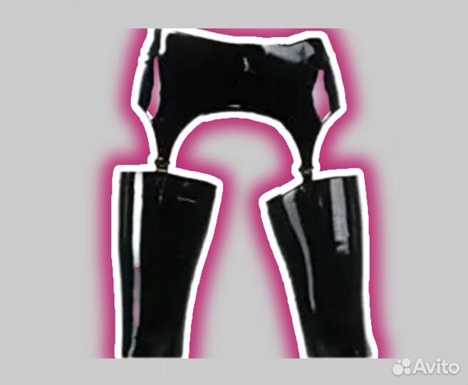 Латексный пояс для чулок(резина) Latex, красный