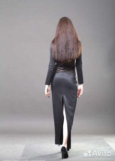 Платье шоколадное в пол