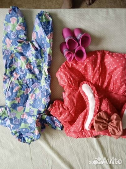 Дождевик, курточка для собак, резиновые сапожки