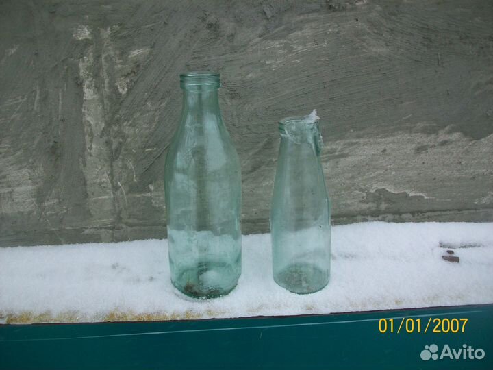 Бутылка молочная СССР 1л и из под кефира 05л