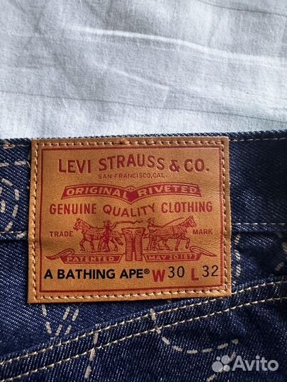 Джинсы Levi's x A Bathing Ape 501'93 Оригинал