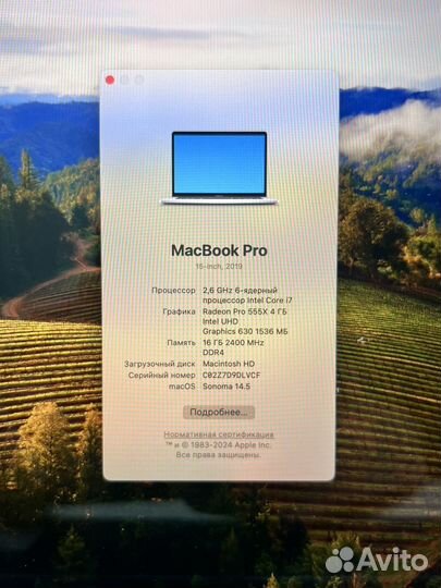 Шикарный Apple MacBook Pro 15 2019 i7 16gb 512gb