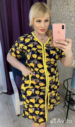 Халаты домашние х/б размеры 48 и 56