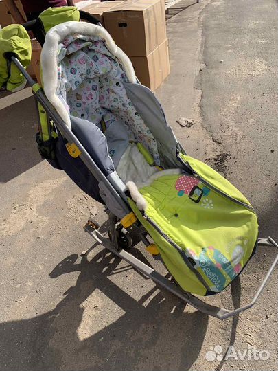 Детские санки коляска ника