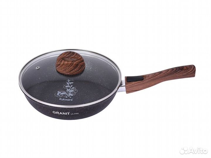 Сковорода с антипригарным покрытием со стеклянной