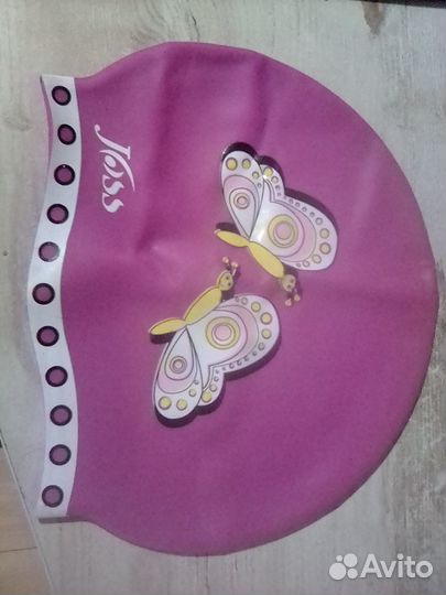 Шапочка резиновая детская для бассейна, розовая