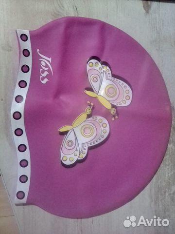 Шапочка резиновая детская для бассейна, розовая