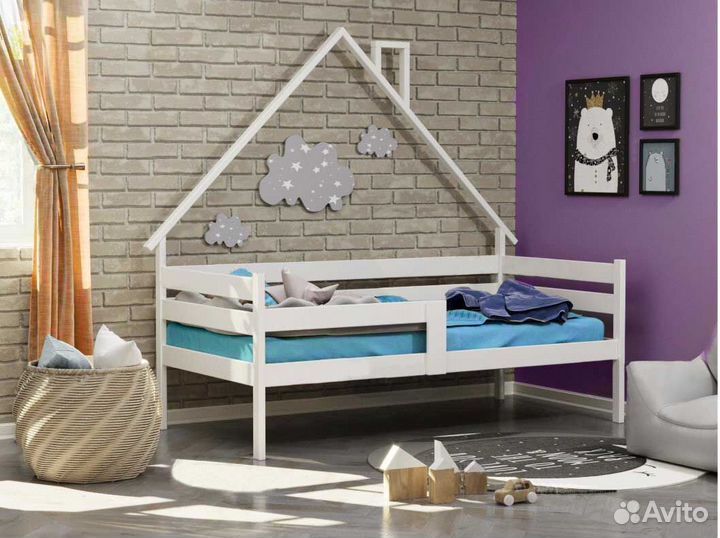 Софа для малыша Домик из натурального дерева высок