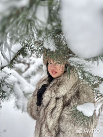 Винтажная шуба из песца