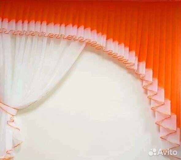 Шторы на кухню с тюлью