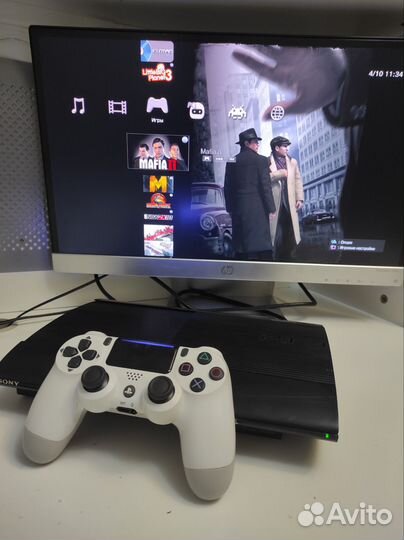 PS3 super slim прошитая +куча игр+геймпад ps4