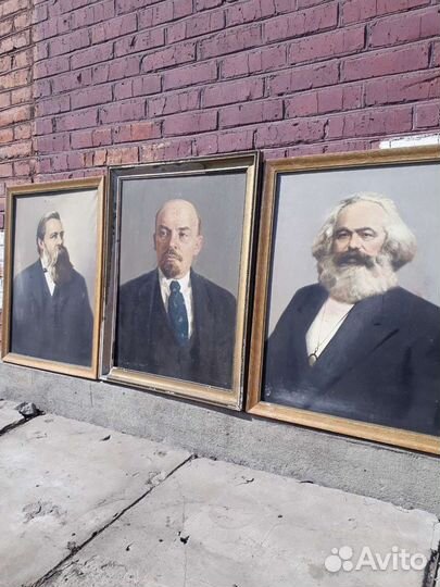 Портрет Энгельса, Ленина, Маркса