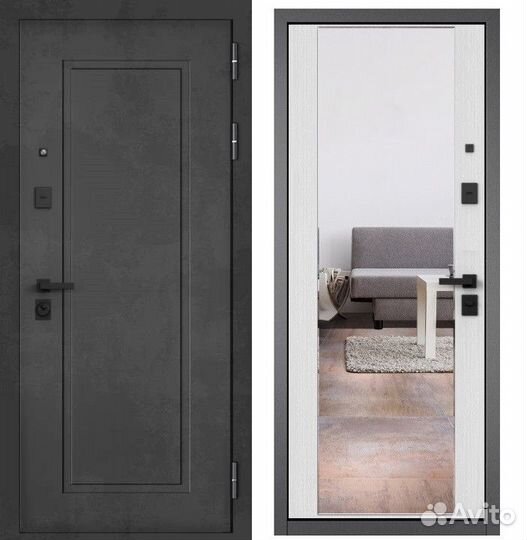 Металлические двери с зеркалом