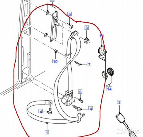 Ремень безопасности передний Ford Mondeo 1 RH LH