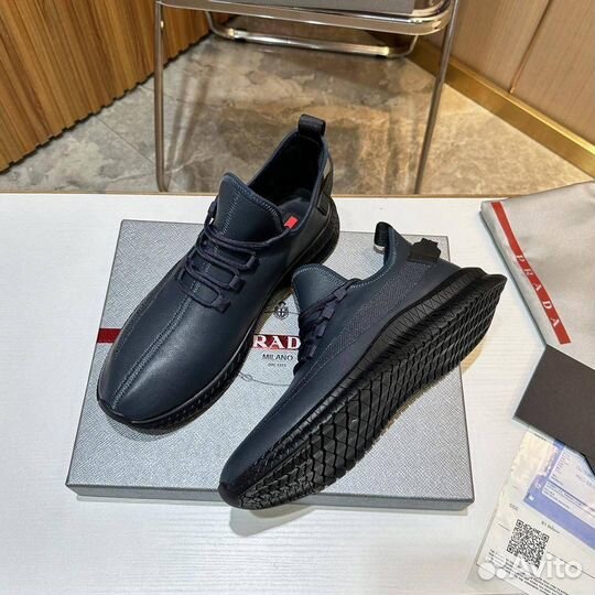Мужские кроссовки Prada натуральная кожа