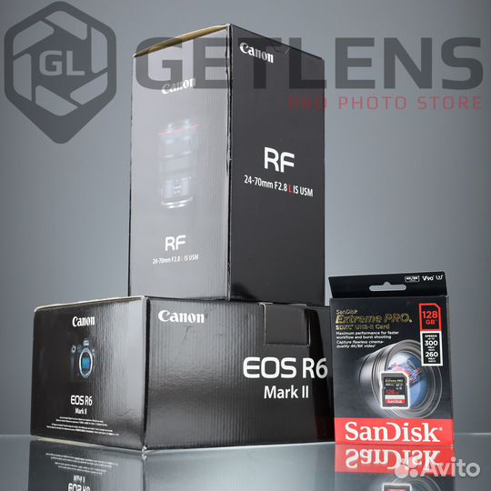 Canon R6 II + Canon RF 24-70 + RF 70-200 + SD 128G