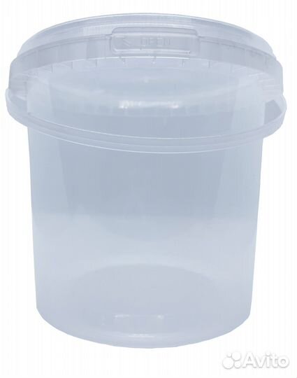 Ведро пластиковое 1 литр с крышкой и ручкой