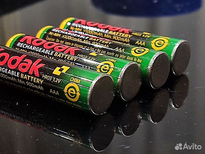 Два аккумулятора AAA Kodak HR03 1000mAh 1,2V