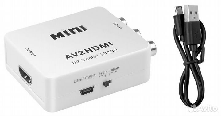 Преобразователь/конвертер RCA в hdmi+ шнур питания