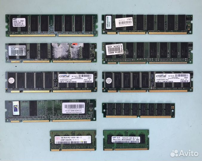 Память на 2 GB, 1GB, 512MB, 64MB, simm, sdr