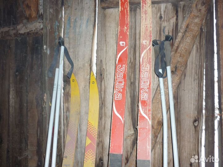 Лыжи детские деревянные раритетные