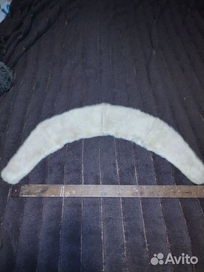 Меховой воротник норка бежевый