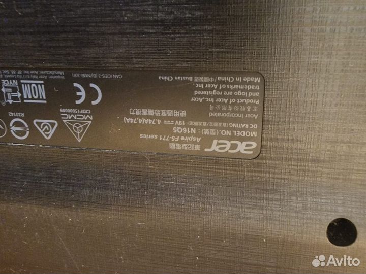 Игровой ноутбук Acer f5-771g